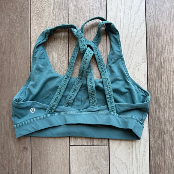Lululemon Blue Geometric Strappy Sports Bra - Picture 2 of 5